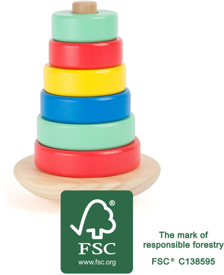 ontwerper vriendelijk Vernietigen Stapel toren speelgoed - "Move it!" - Multi kleuren - FSC