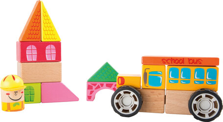 Houten constructie set - Schoolbus